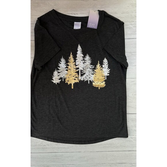 Target Tops - Stars Above T-Shirt Sleep Shirt XS Metallic Trees